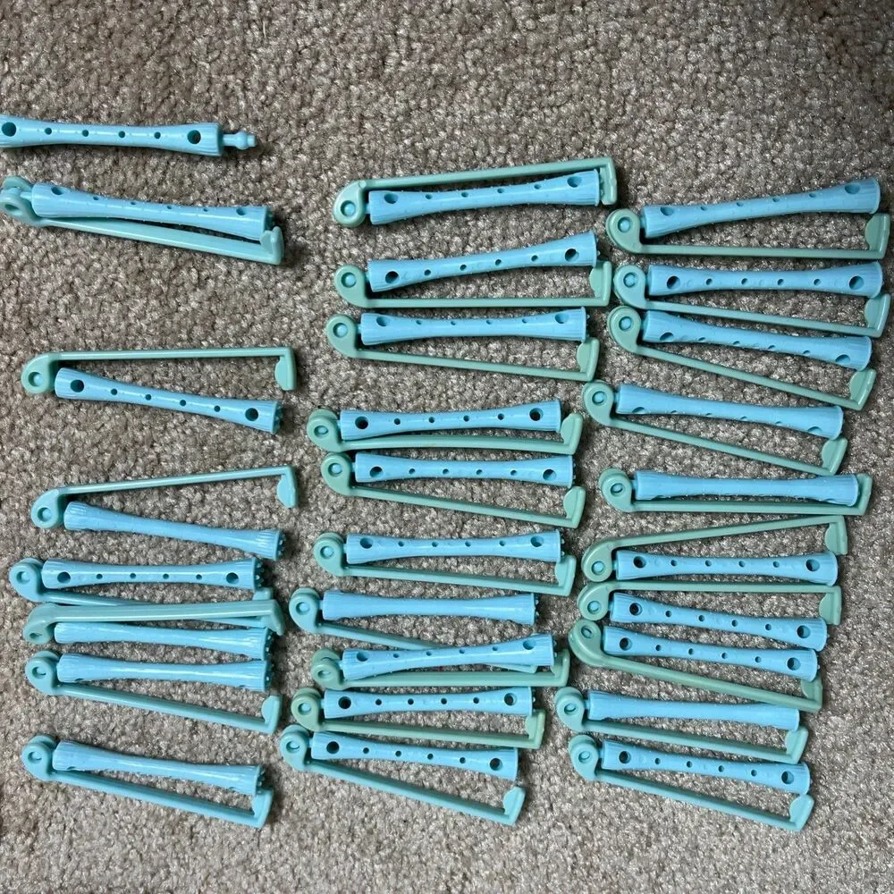 VTG 50+ Mixed Perm Rods Cosmetology Student Salon Hair Curler +‎ End Paper